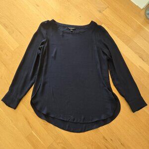 Banana Republic Navy Long-Sleeve Blouse